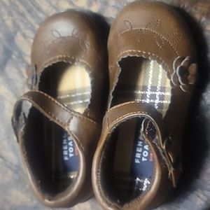 French Toast brown Mary Jane's w flower